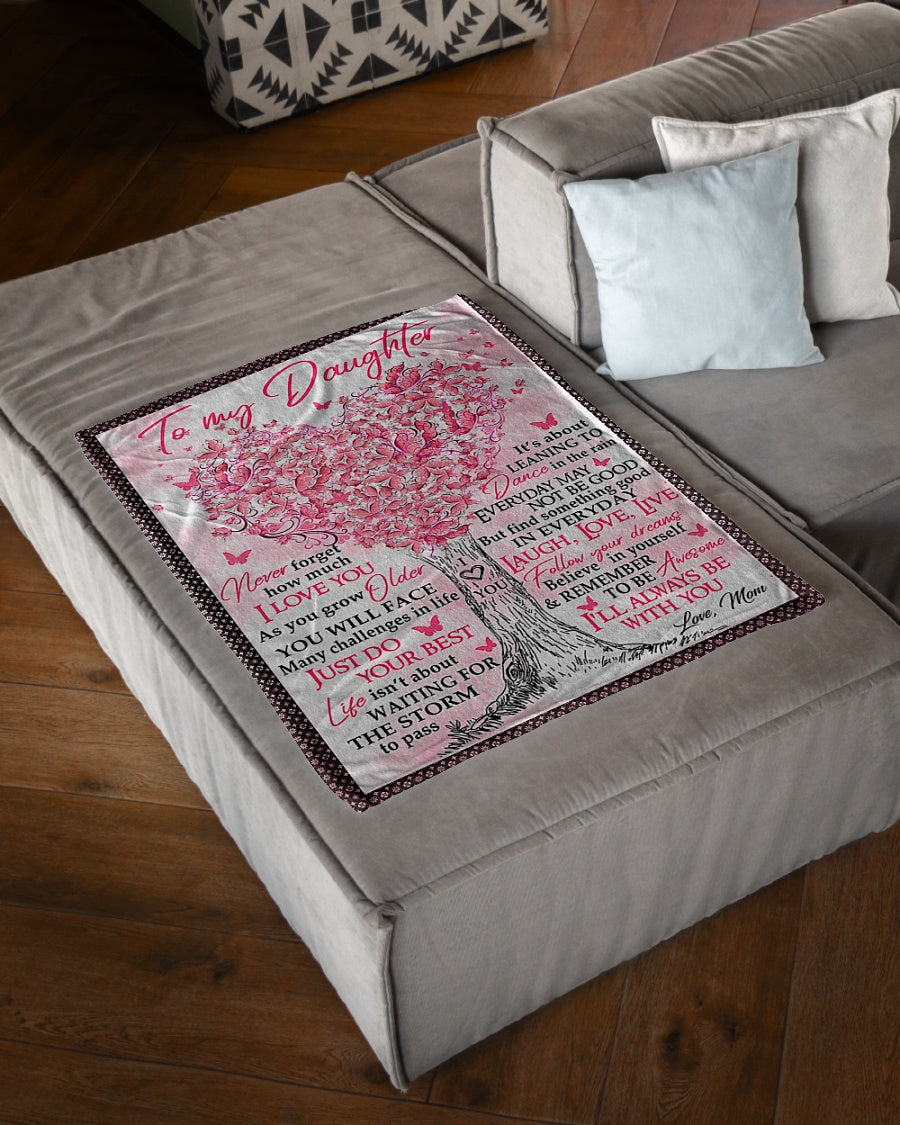 Family Love Dream Big Encouragement Daughter Gift Flannel Blanket For Living Room And Bedroom Styling