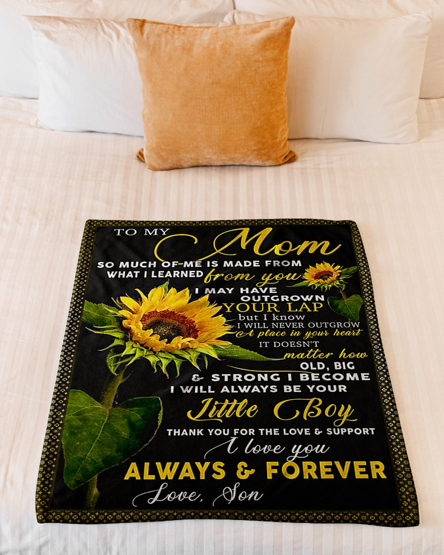 Sunflower Deep Appreciation Message Little Boy Flannel Blanket For Relaxing At Home And Travel