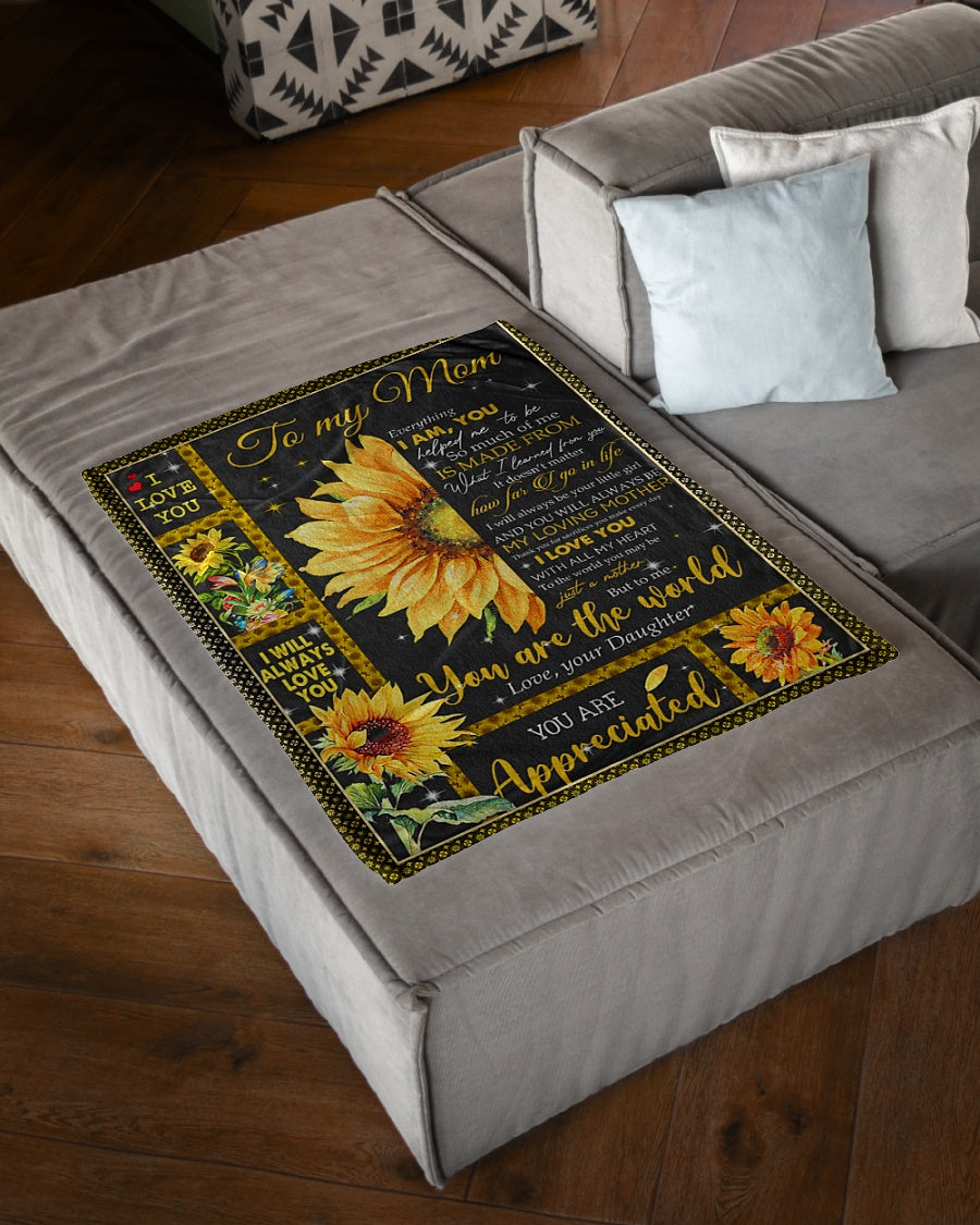Sunflower To My Mom Flannel Blanket For Living Room And Bedroom Styling