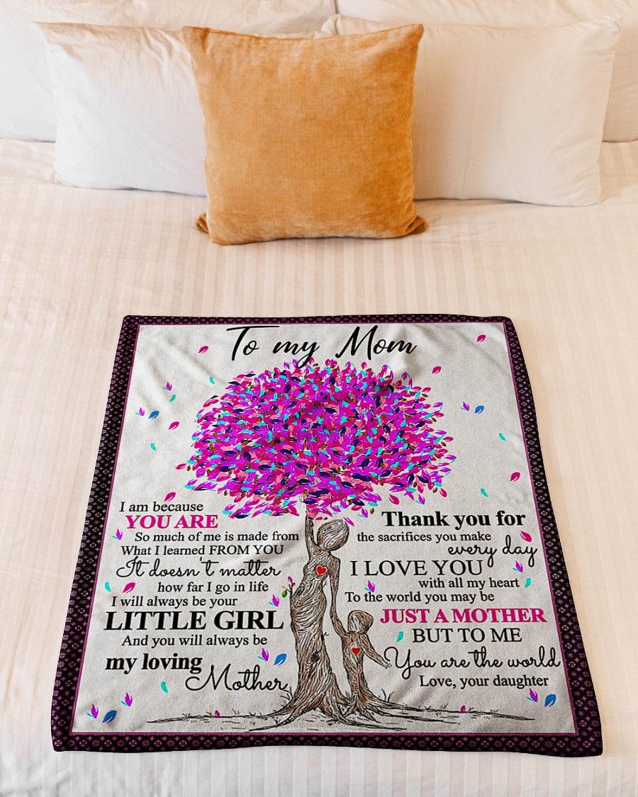 Family To Me You Are The World Little Girl Flannel Blanket For Relaxing At Home And Travel