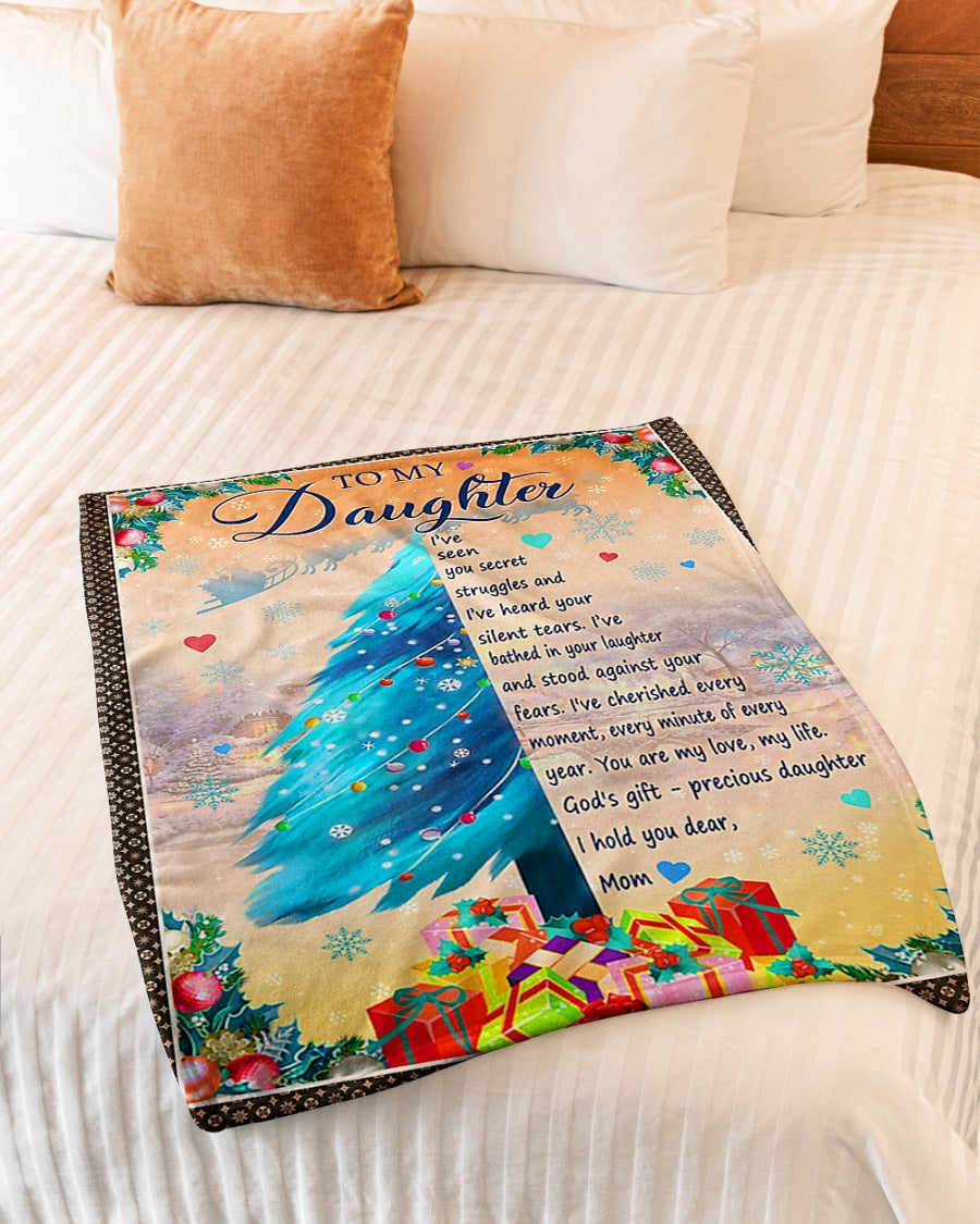 Christmas You Are My Love Daughter Gift From Mom Flannel Blanket For Soft Bed Couch And Home Comfort