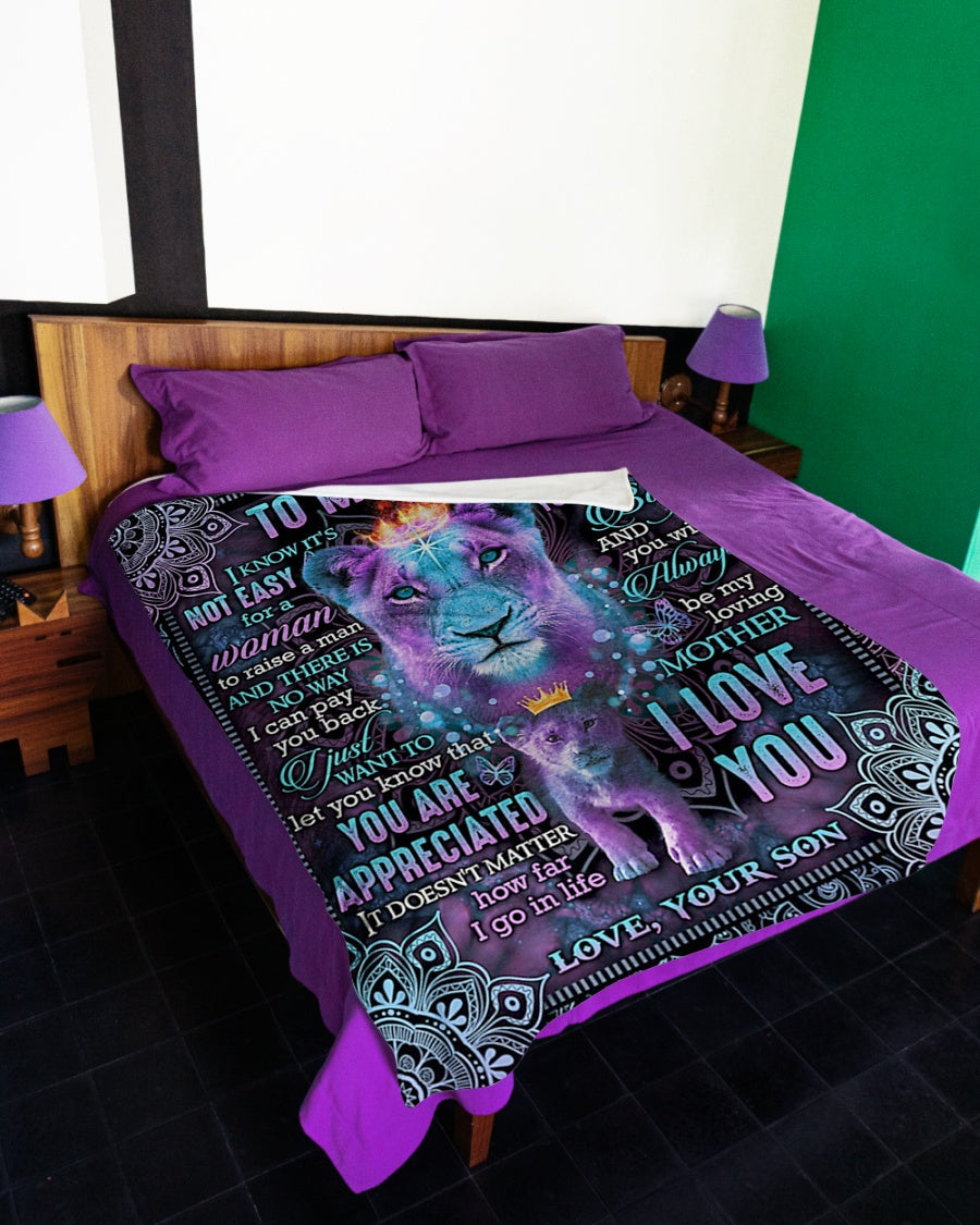 Lion Beloved Mother Message Your Little Boy Flannel Blanket For Cozy Home Lounging And Gifting