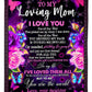 Family To My Mom You Will Always Be My Loving Mom Butterfly Rose Flannel Blanket For Bed Sofa And Reading Nook Decor
