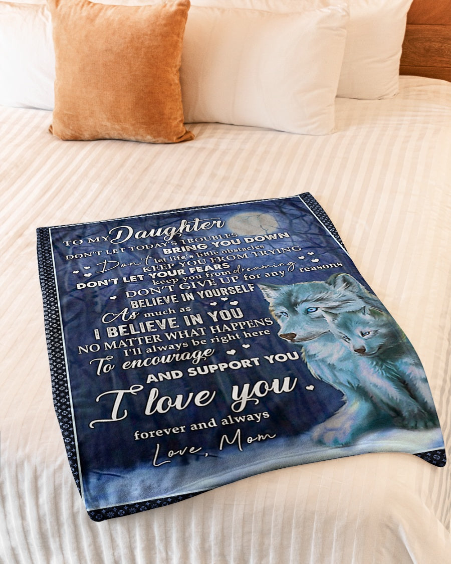 Wolf I Believe In You Daughter Gift I Love You Flannel Blanket For Soft Bed Couch And Home Comfort