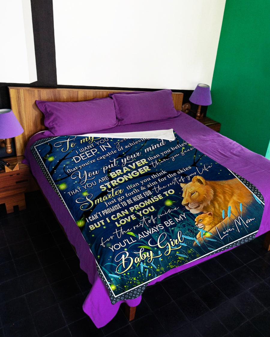 Lion Deep In Your Heart Daughter Gift Flannel Blanket For Bed Sofa And Reading Nook Decor