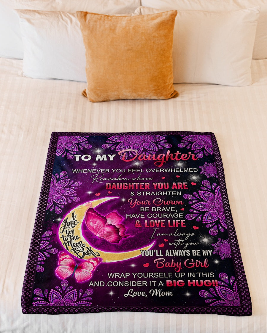 Butterfly I Am Always With You Daughter Gift Flannel Blanket For Bed Sofa And Reading Nook Decor