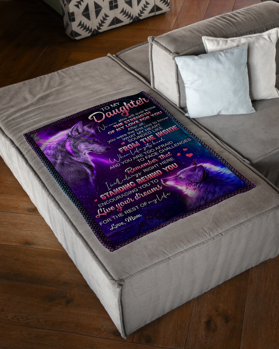 Wolf Live Your Dreams Daughter Gift Flannel Blanket For Living Room And Bedroom Styling