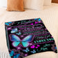 Butterfly I Love You Daughter Gift Be Safe Flannel Blanket For Soft Bed Couch And Home Comfort