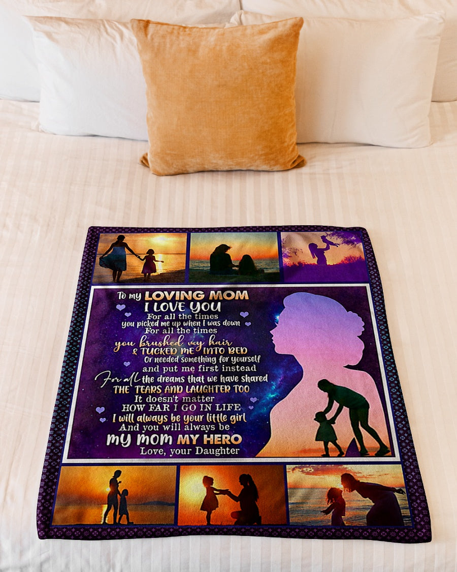 Family To My Mom I Love You Flannel Blanket For Relaxing At Home And Travel