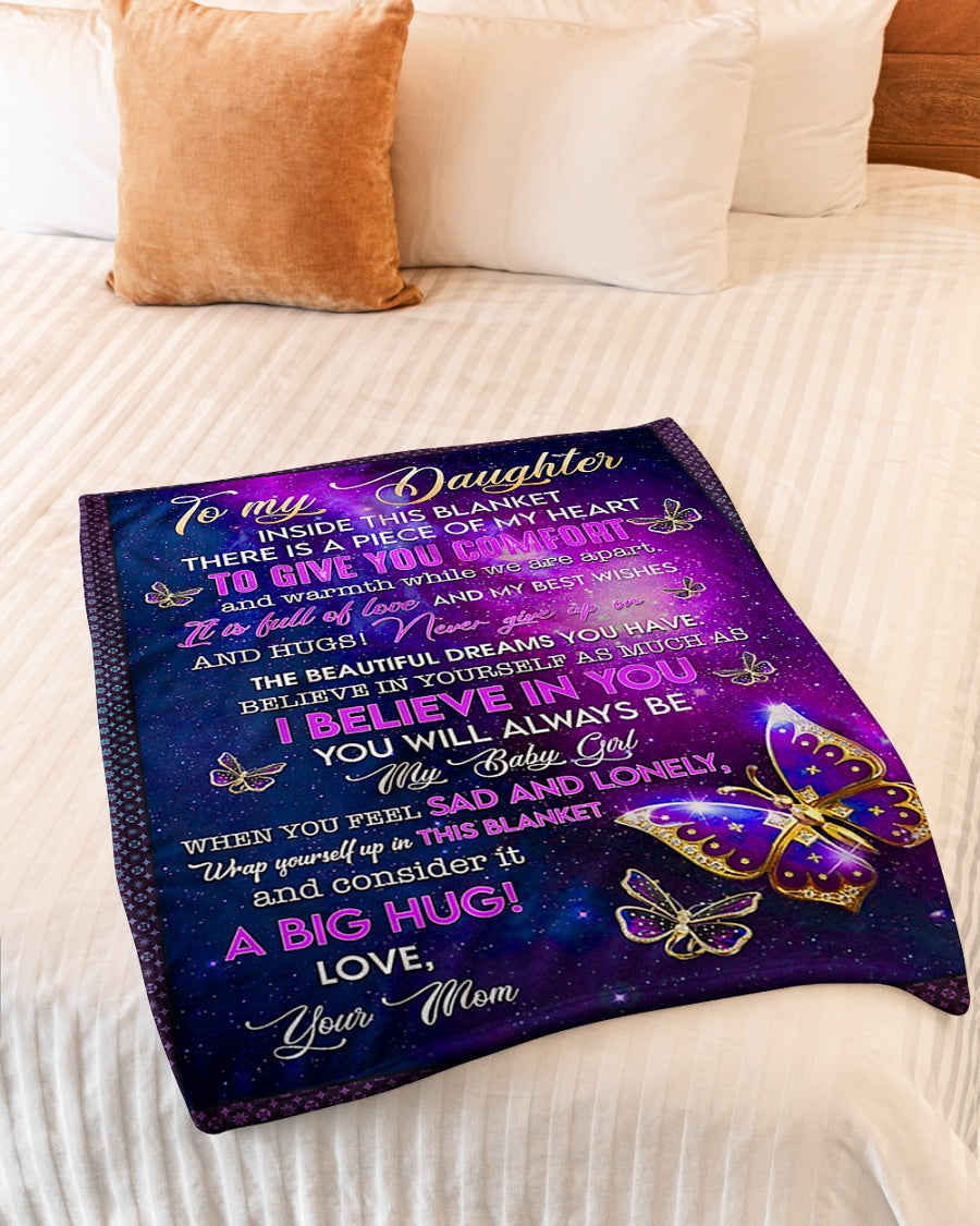 Butterfly I Believe In You Mom To Daughter Flannel Blanket For Soft Bed Couch And Home Comfort