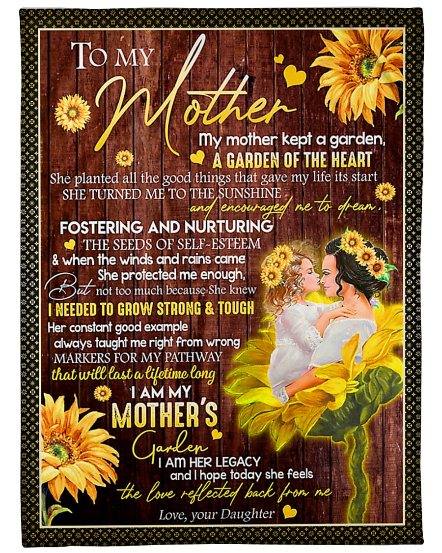 Sunflower To My Mother A Garden Of The Heart Flannel Blanket For Bed Sofa And Reading Nook Decor