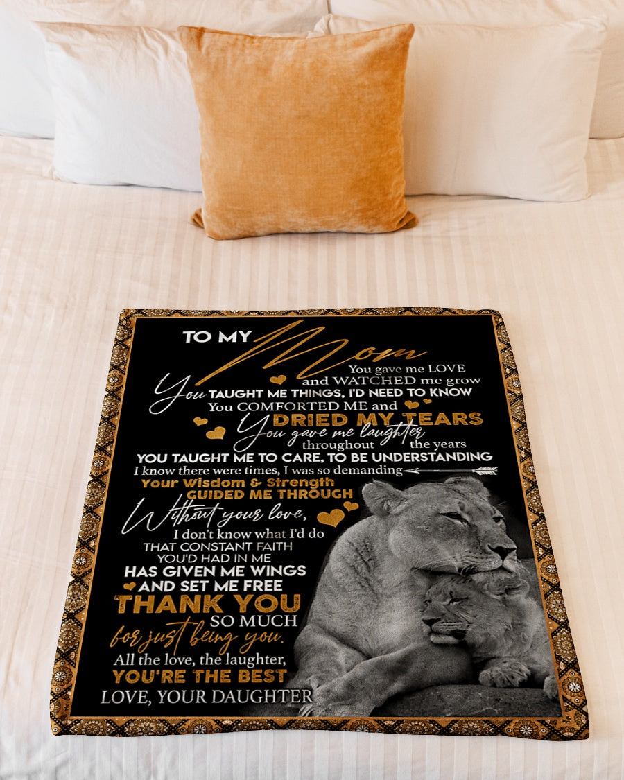 Lion I Love You With All My Heart Thank You Flannel Blanket For Relaxing At Home And Travel