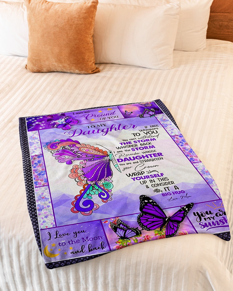Butterfly If Fate Whispers To You Mom To Daughter Flannel Blanket For Living Room And Bedroom Styling