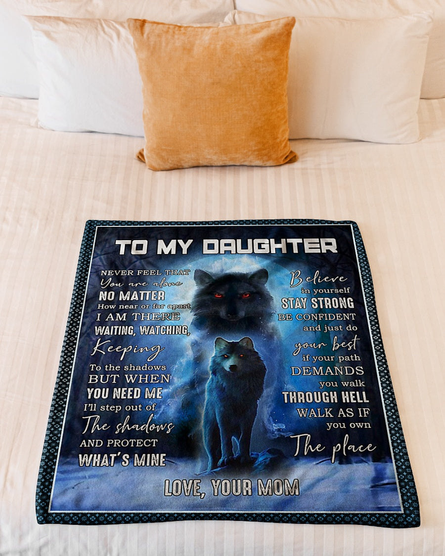 Wolf Step Out Of The Shadows Daughter Gift Flannel Blanket For Relaxing At Home And Travel