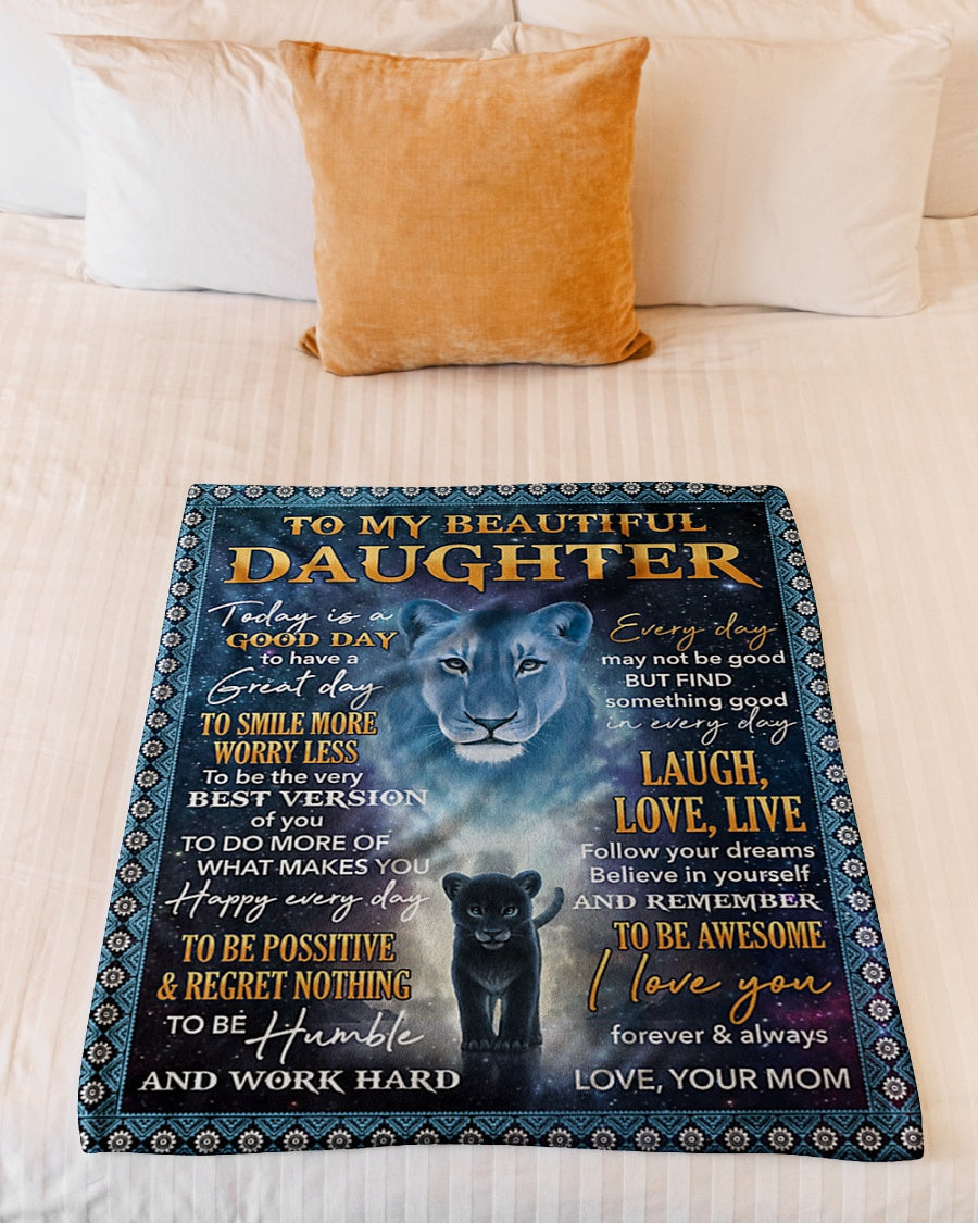 Tiger Today Is A Good Day Mom To Daughter Flannel Blanket For Relaxing At Home And Travel