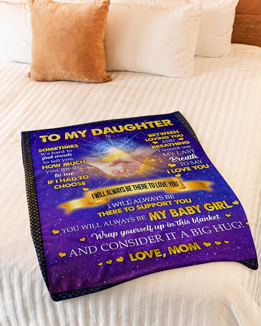 Family Big Hug Daughter Gift Flannel Blanket For Soft Bed Couch And Home Comfort
