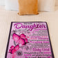 Butterfly To My Daughter Sometimes It's Hard Pink Flannel Blanket For Relaxing At Home And Travel