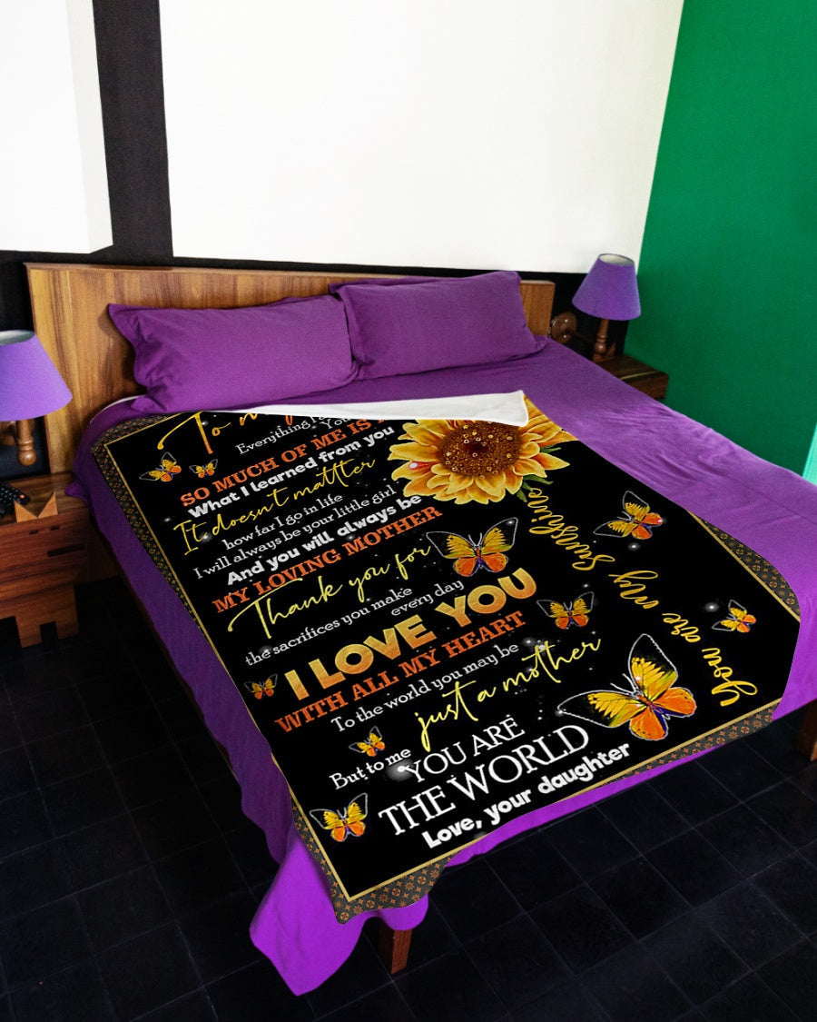 Sunflower To My Mom Flannel Blanket For Bed Sofa And Reading Nook Decor
