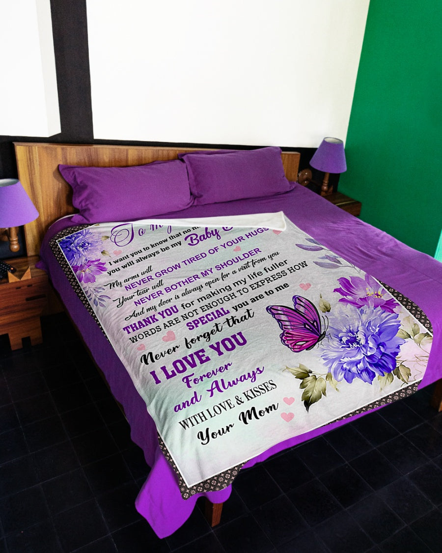 Butterfly How You Are To Me Daughter Gift Flannel Blanket For Bed Sofa And Reading Nook Decor