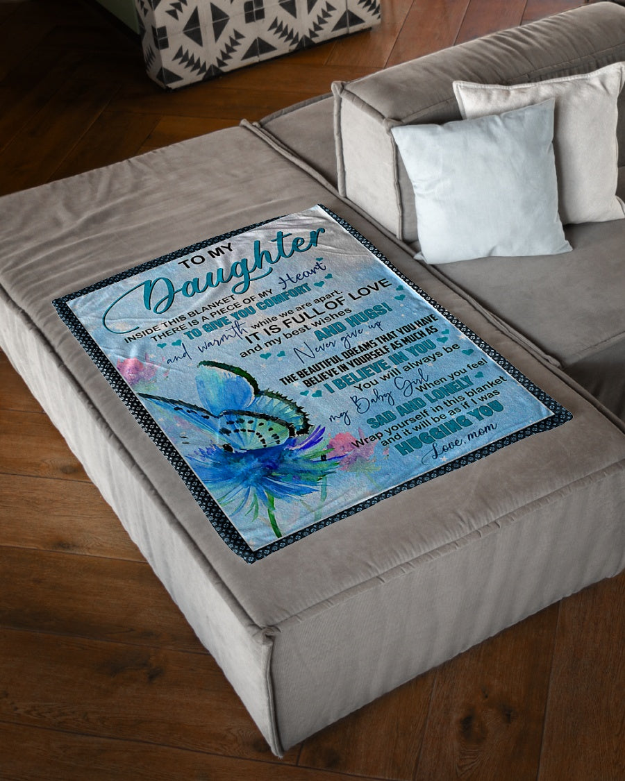 Butterfly Mom To Daughter Love Gift Flannel Blanket For Living Room And Bedroom Styling