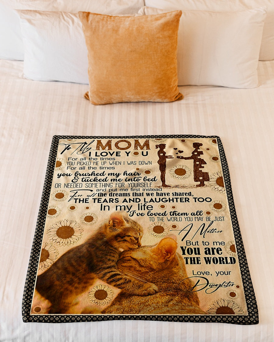 Cat To My Mom Cat In My Life Flannel Blanket For Relaxing At Home And Travel