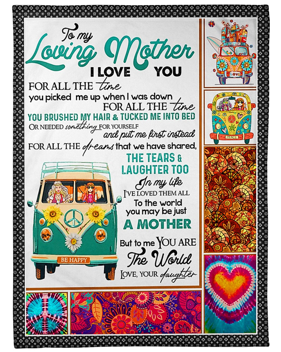 Car Beloved Mother Message Flannel Blanket For Bed Sofa And Reading Nook Decor