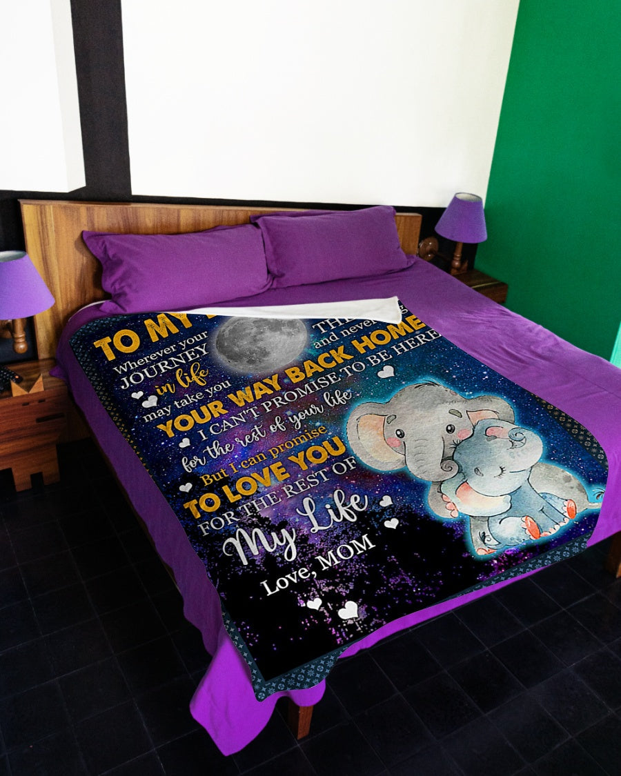 Elephant Comforting Home Message Daughter Gift Flannel Blanket For Bed Sofa And Reading Nook Decor