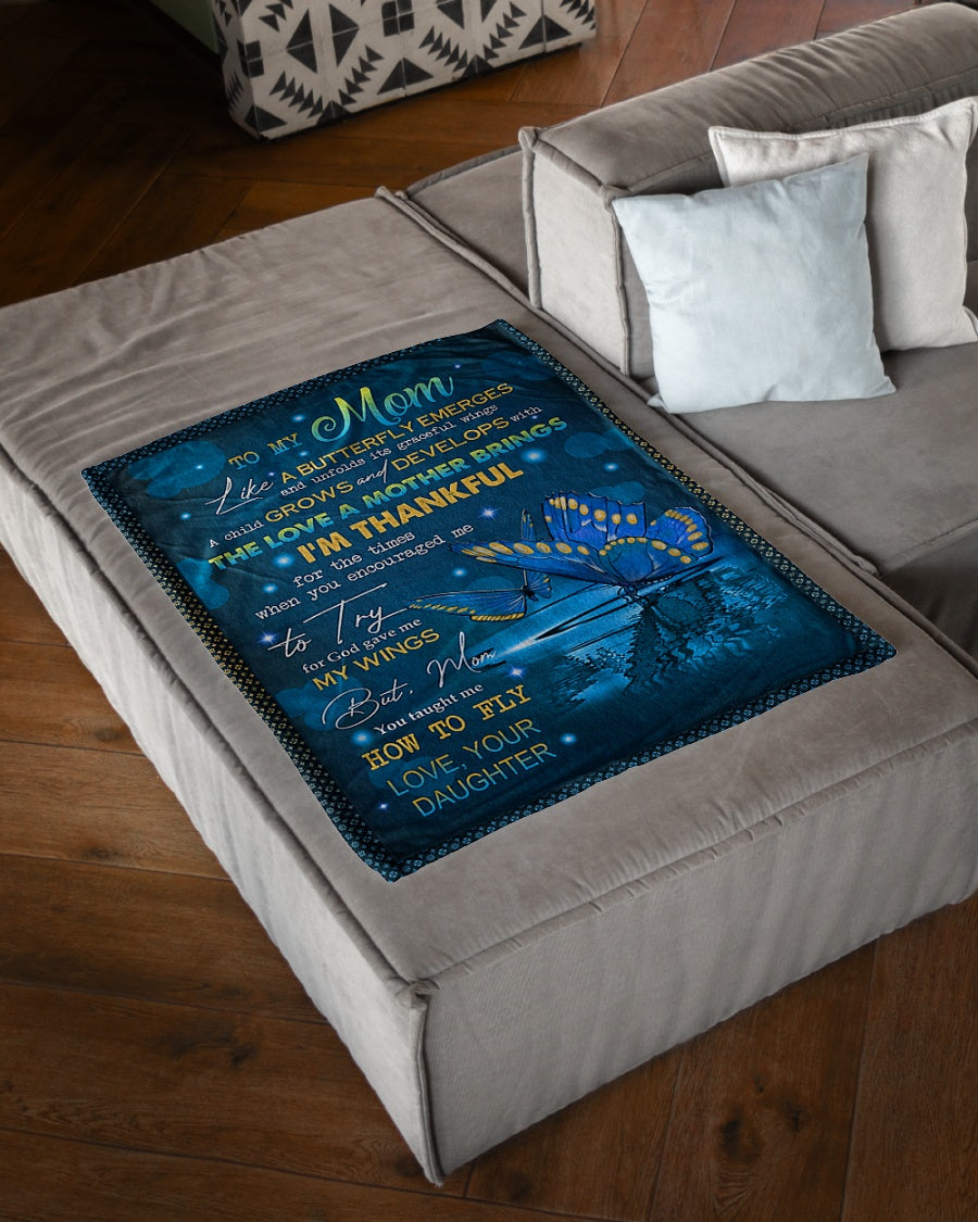 Butterfly You Are The Best Mother Flannel Blanket For Relaxing At Home And Travel