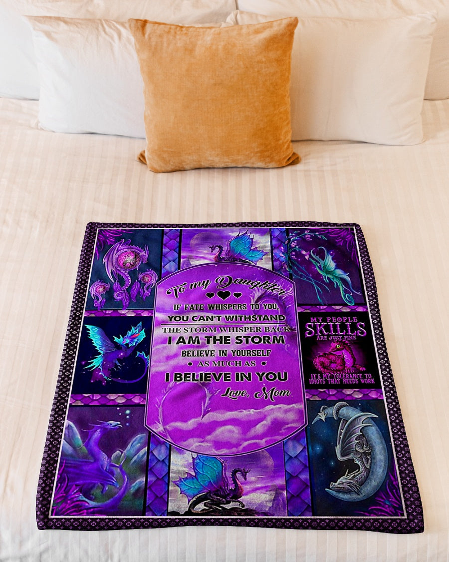 Dragon If Fate Whispers To You Halloween Mom To Daughter Flannel Blanket For Relaxing At Home And Travel