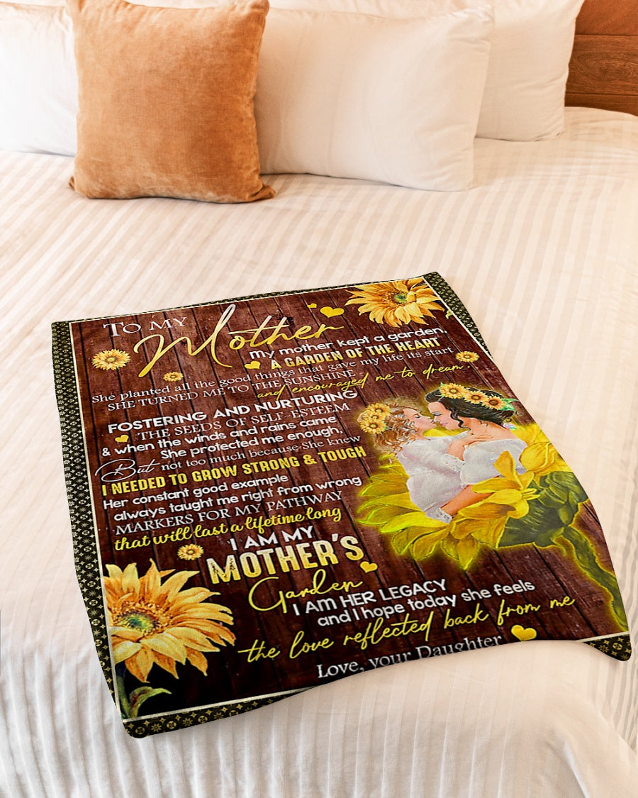 Sunflower To My Mother A Garden Of The Heart Flannel Blanket For Soft Bed Couch And Home Comfort
