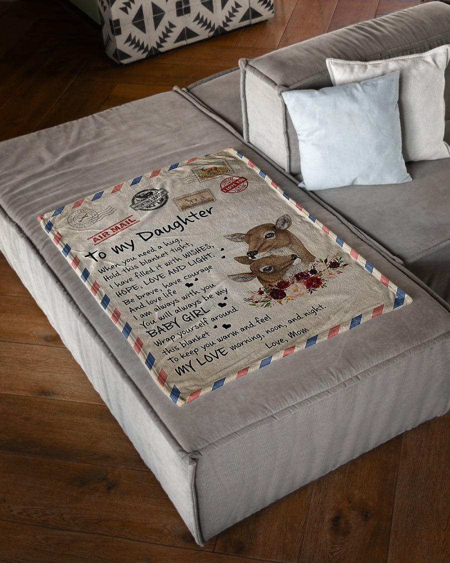 Deer Lover I Am Always With You Daughter Gift Flannel Blanket For Living Room And Bedroom Styling