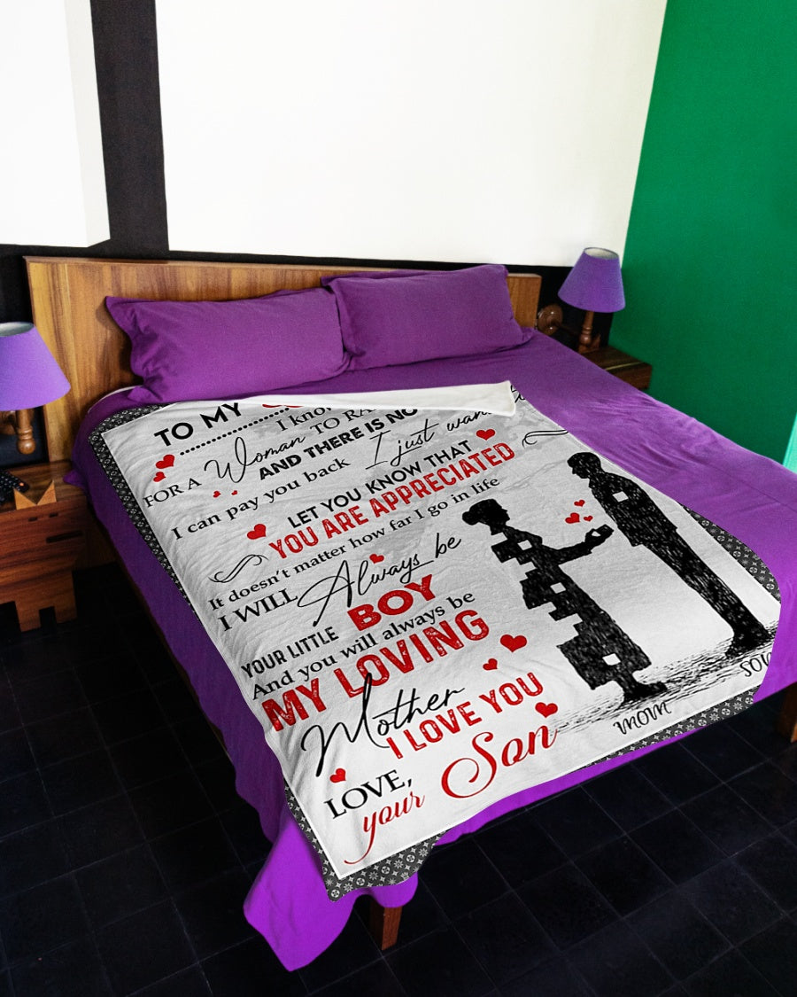 Family I Love You With All My Heart Mother Flannel Blanket For Cozy Home Lounging And Gifting