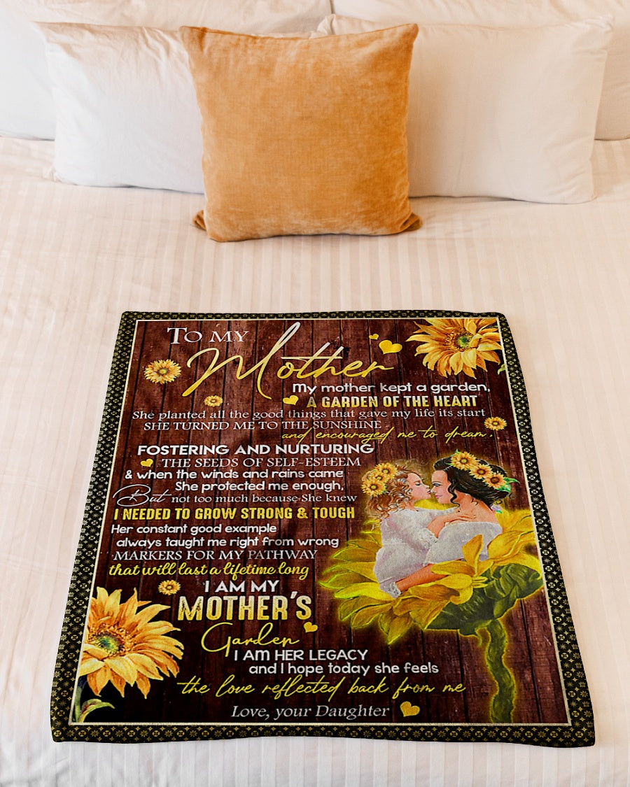 Sunflower To My Mother A Garden Of The Heart Flannel Blanket For Relaxing At Home And Travel