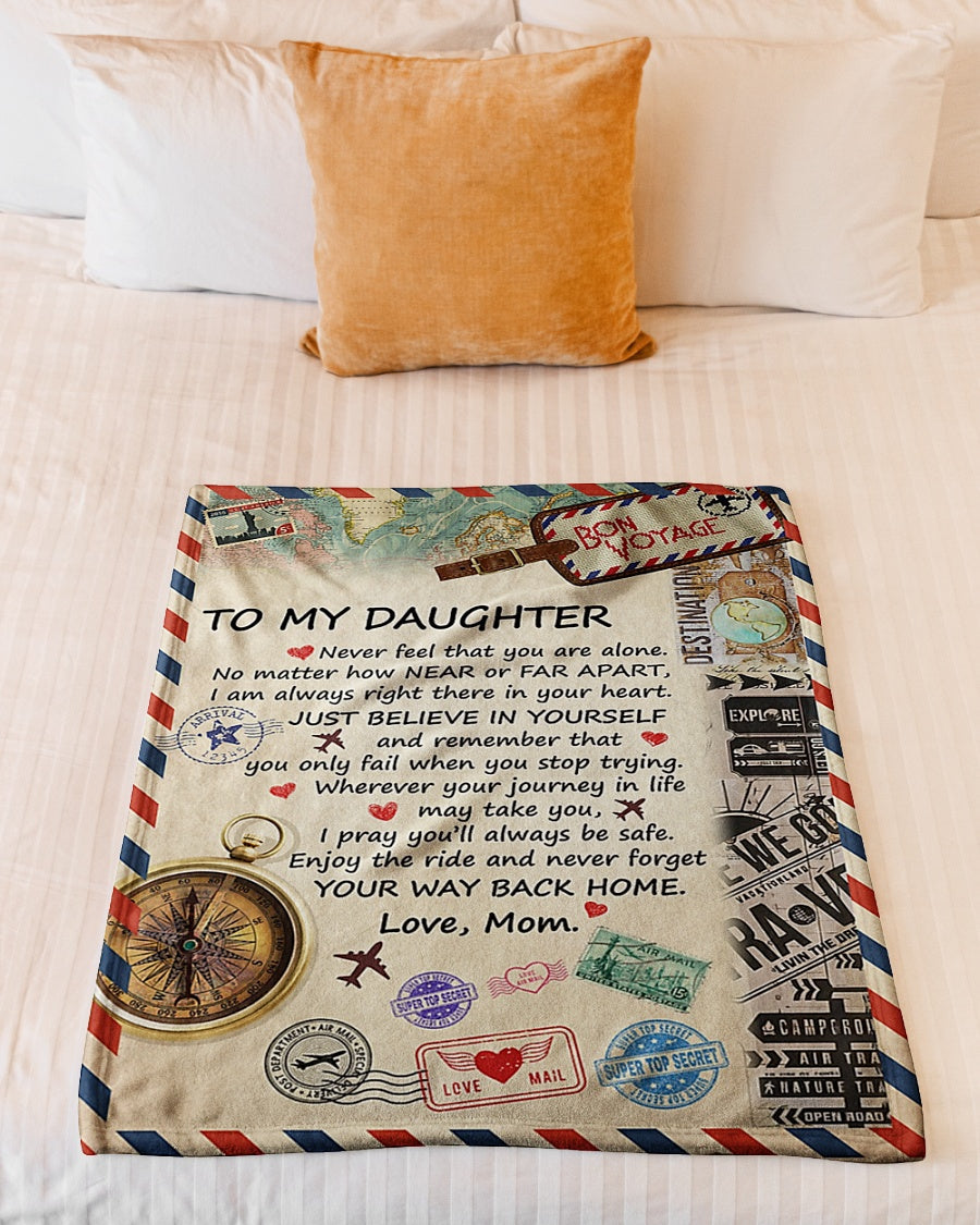 Letter Just Believe In Yourself Daughter Gift Flannel Blanket For Relaxing At Home And Travel