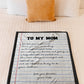 Dear Mom Letter Flannel Blanket For Relaxing At Home And Travel