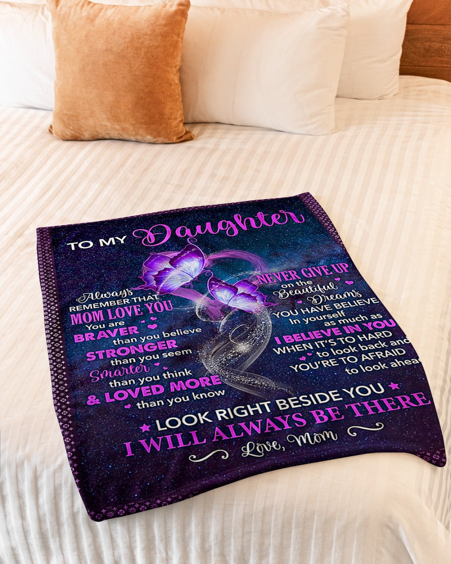 Butterfly Daughter Look Right I'll Always Be There Flannel Blanket For Soft Bed Couch And Home Comfort