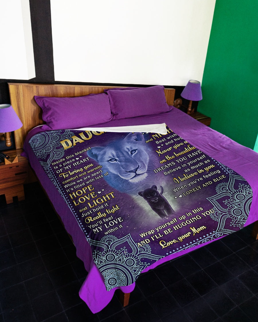 Lion I Believe In You Daughter Gift Flannel Blanket For Cozy Home Lounging And Gifting