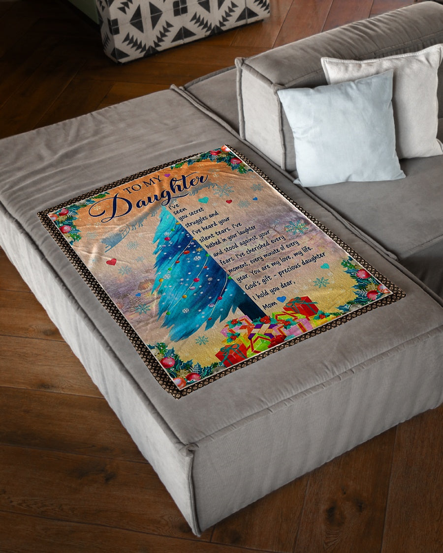 Christmas You Are My Love Daughter Gift From Mom Flannel Blanket For Living Room And Bedroom Styling