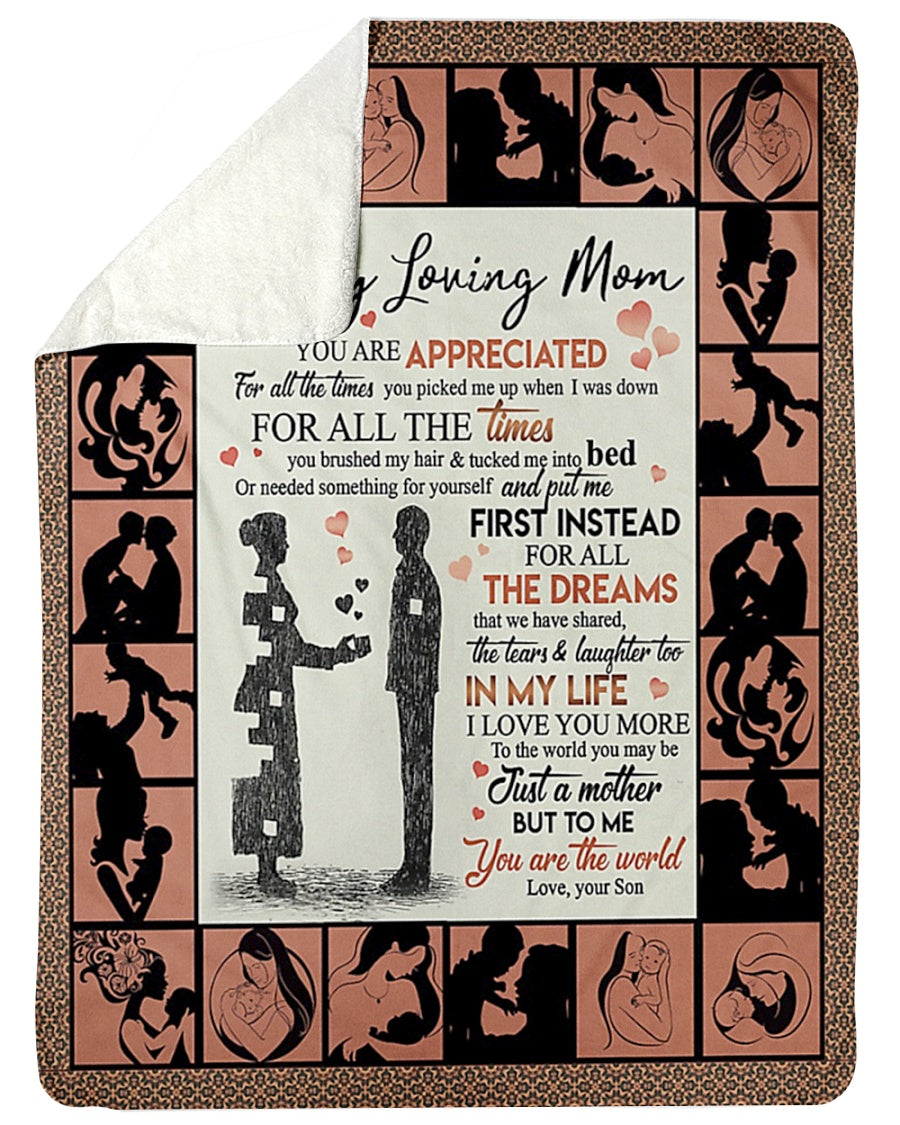 Family Loving Mom Lover Flannel Blanket For Soft Bed Couch And Home Comfort