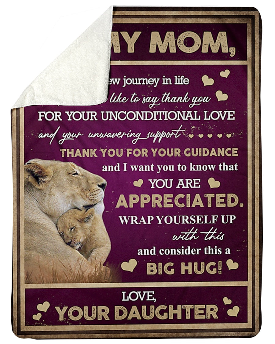 Lion Big Hug From Daughter Flannel Blanket For Soft Bed Couch And Home Comfort