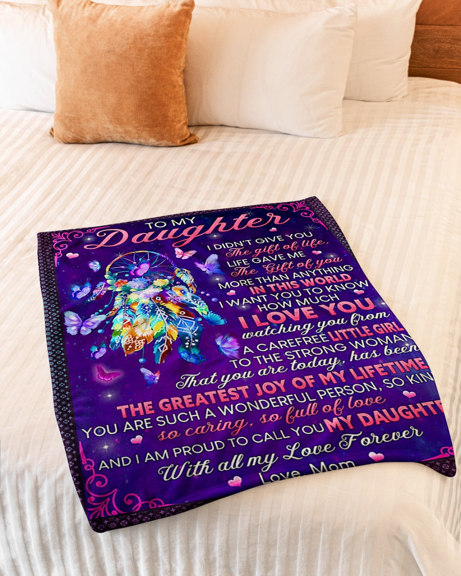 Family I Didn't Give You The Gift Of Life Mom To Daughter Purple Flannel Blanket For Soft Bed Couch And Home Comfort