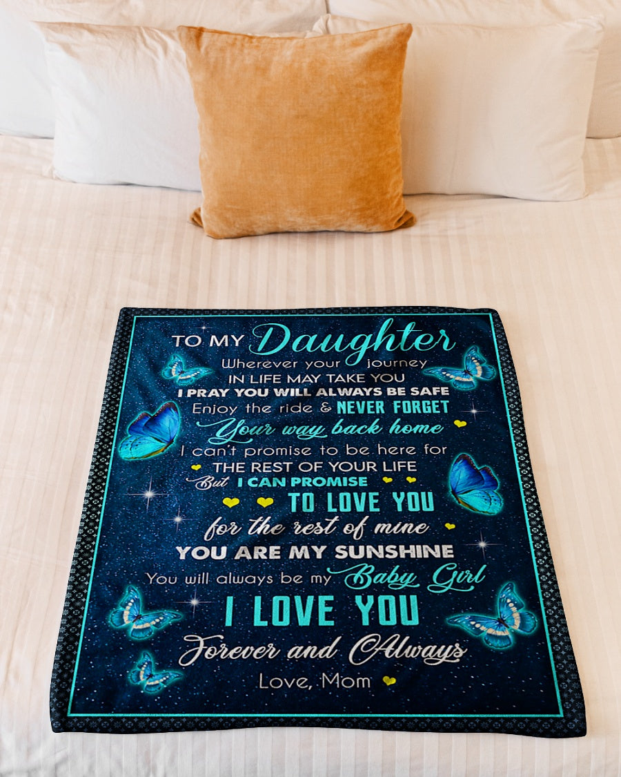 Butterfly Wherever Your Journey In Life Flannel Blanket For Relaxing At Home And Travel