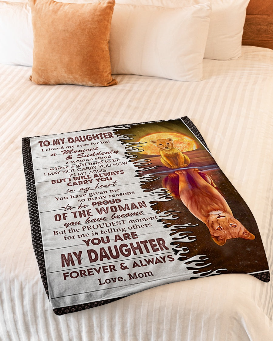 Lion Carry You In My Heart Daughter Gift Flannel Blanket For Soft Bed Couch And Home Comfort