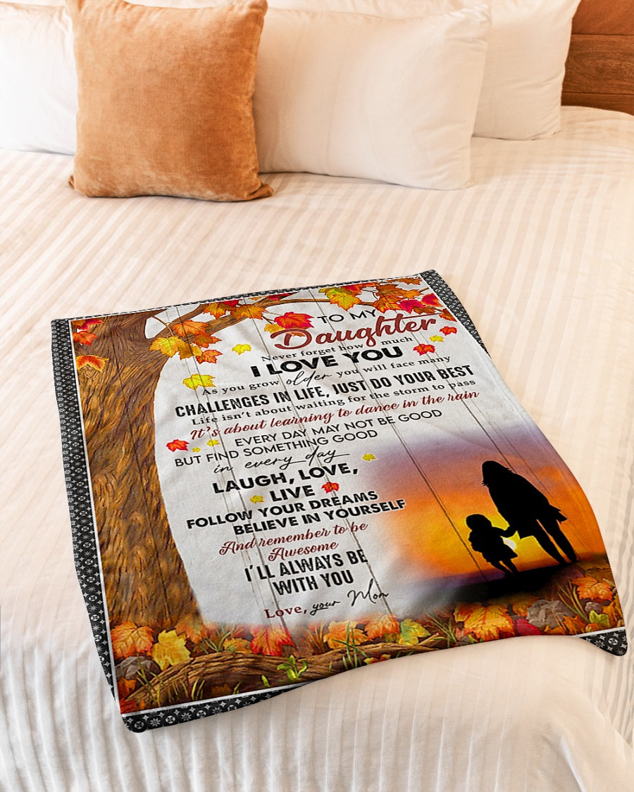 Sunset Dream Big Encouragement Mom To Daughter Flannel Blanket For Soft Bed Couch And Home Comfort