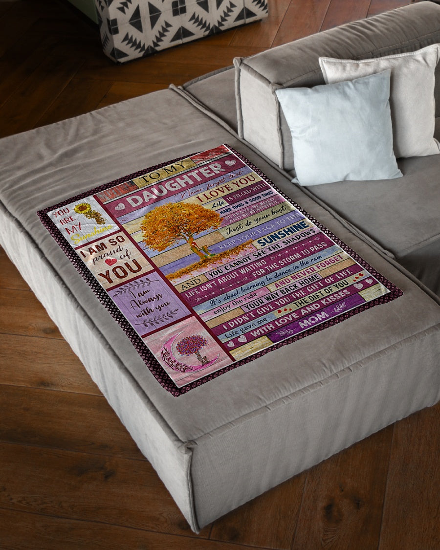 Family Love The Gift Of Life Daughter Gift Flannel Blanket For Living Room And Bedroom Styling