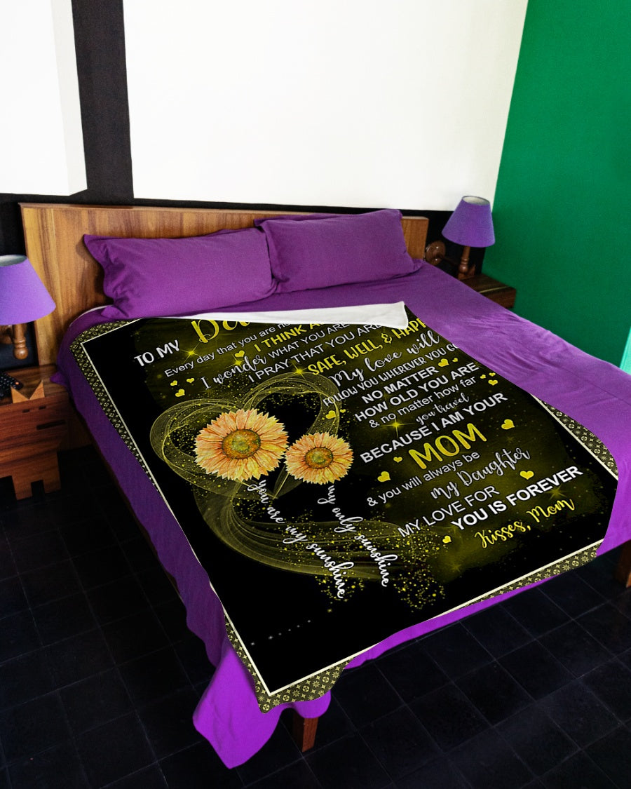 Sunflower I Think About You Flannel Blanket For Bed Sofa And Reading Nook Decor