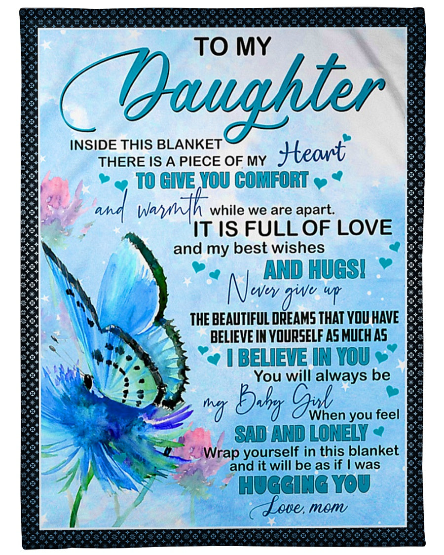 Butterfly Mom To Daughter Flannel Blanket For Bed Sofa And Reading Nook Decor