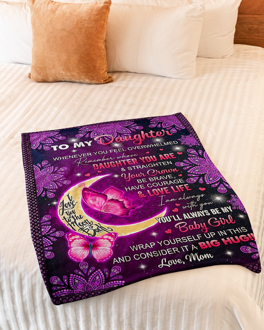 Butterfly I Am Always With You Daughter Gift Flannel Blanket For Living Room And Bedroom Styling