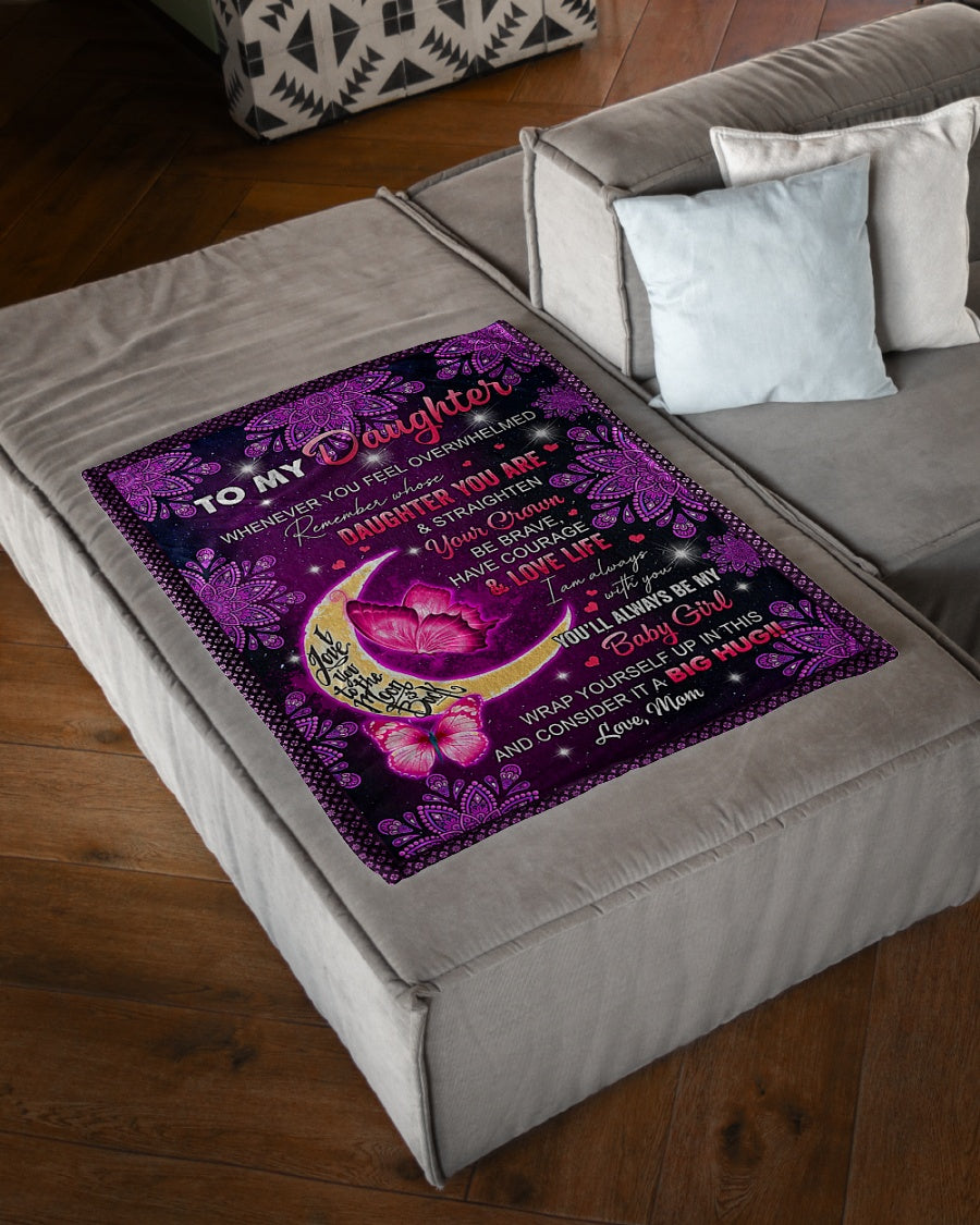 Butterfly I Am Always With You Daughter Gift Flannel Blanket For Relaxing At Home And Travel