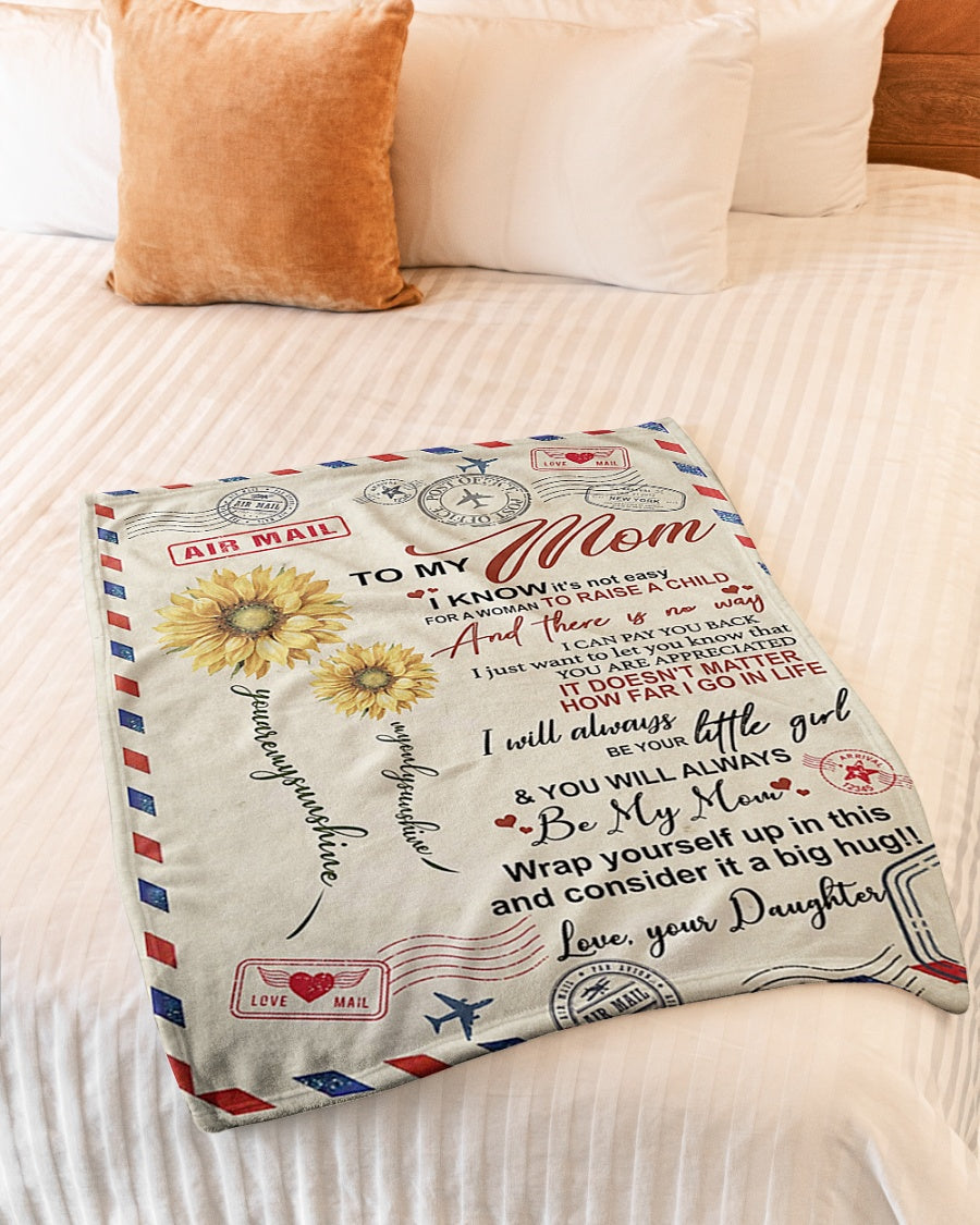 Loving Mom Family Gift Flannel Blanket For Soft Bed Couch And Home Comfort